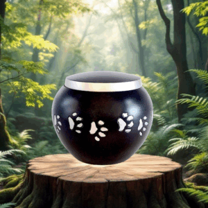 Pet Urn - Odyssey Paw Print  Pearl Grey 13063 Medium