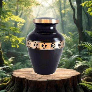 Pet Urn - Avalon Black Paw Prints 14491