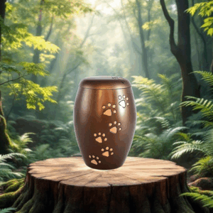 Pet Urn - Monarch Paw Prints Brown 11391C