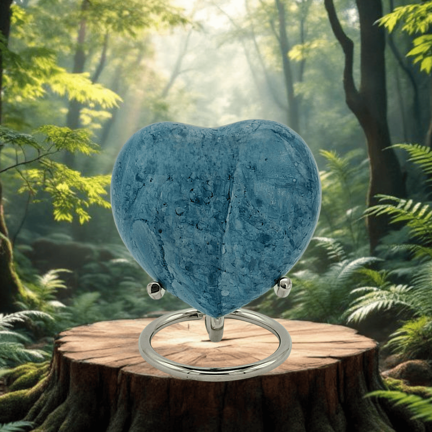 Heart Urn - Green Stone 11446H